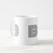 Monogrammierte Initiale Einfach Minimalistisch Mod Kaffeetasse (Vorderseite Links)
