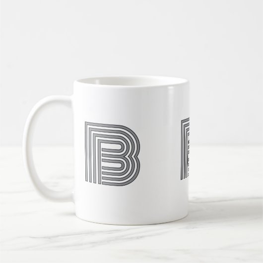 Monogrammierte Initiale Einfach Minimalistisch Mod Kaffeetasse (Links)