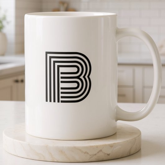 Monogrammierte Initiale Einfach Minimalistisch Mod Kaffeetasse