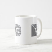 Monogrammierte Initiale Einfach Minimalistisch Mod Kaffeetasse (VorderseiteRechts)