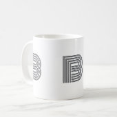 Monogrammierte Initiale Einfach Minimalistisch Mod Kaffeetasse (Vorderseite Links)