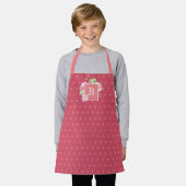 Monogrammierte Initiale Wasserfarbe Rosa Korallen Schürze (Getragen)