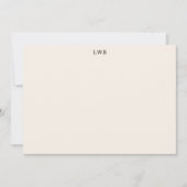 Monogrammierte Initialen Elfenbein Creme Moderne K Mitteilungskarte (Vorderseite)