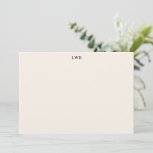 Monogrammierte Initialen Elfenbein Creme Moderne K Mitteilungskarte