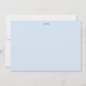 Monogrammierte Initialen Hellblaue Moderne Korresp Mitteilungskarte (Vorderseite)