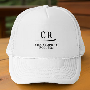 Monogrammierte Initialen & Name Minimalistisch Sch Truckerkappe