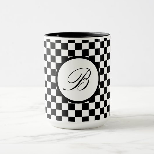 Monogrammierte Karierte Tasse (Zentrum)