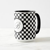 Monogrammierte Karierte Tasse (VorderseiteRechts)