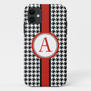 Monogrammierte klassische Houndstooth-iPhone-5-Hül iPhone 11 Hülle