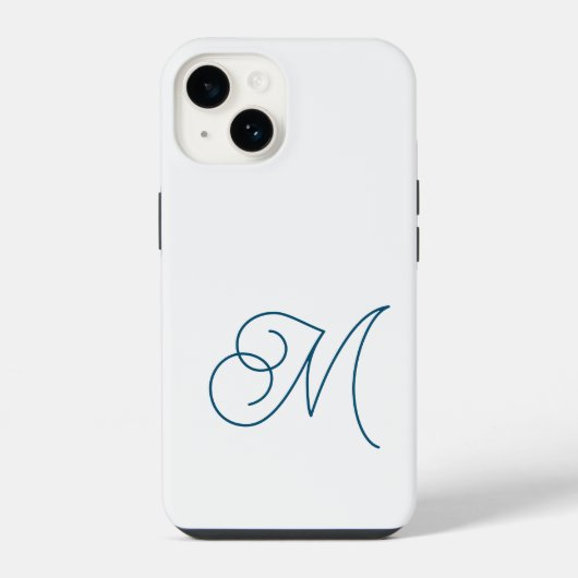 Monogrammierte klassische Schrift einfache Initial iPhone Hülle (Rückseite)
