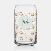 Monogrammierte Launische Florale Erdbeere Landhaus Dosenglas (Vorderseite)