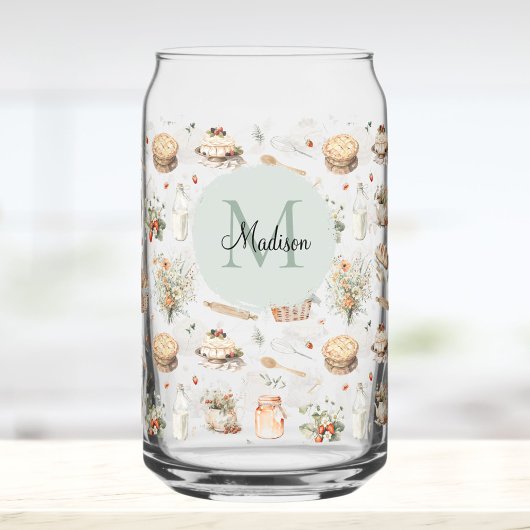 Monogrammierte Launische Florale Erdbeere Landhaus Dosenglas