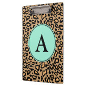 Monogrammierte Leopard-Mappe Klemmbrett (Links)