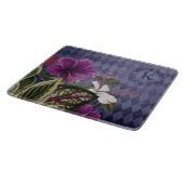 Monogrammierte lila Blüten Schneidebrett (Ecke)
