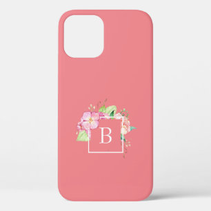 Monogrammierte Mädchenhaft Rosa & Rosa Korallen Bl Case-Mate iPhone Hülle