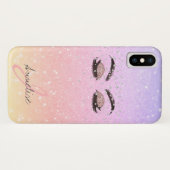 Monogrammierte, Mädchenhafte funkelnde, schillernd Case-Mate iPhone Hülle (Rückseite (Horizontal))