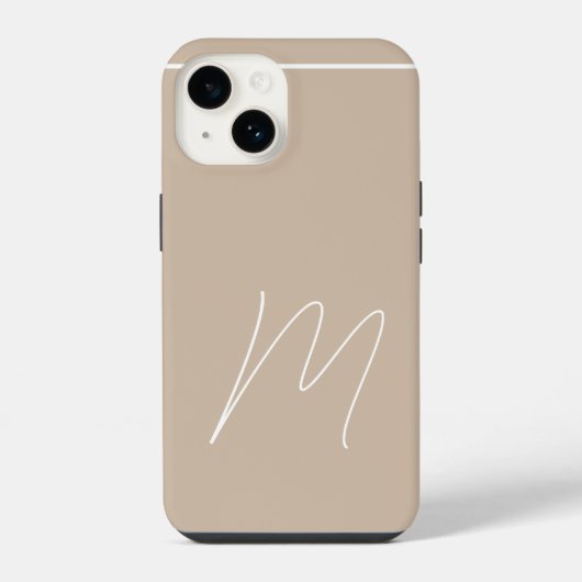 Monogrammierte moderne einfache Initialschrift iPhone Hülle (Rückseite)
