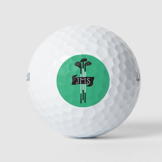 Monogrammierte moderne handgezeichnete Golfschläge Golfball (Vorderseite)
