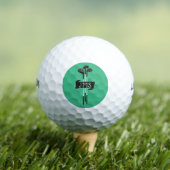 Monogrammierte moderne handgezeichnete Golfschläge Golfball (Insitu T-Shirt)