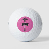 Monogrammierte moderne handgezeichnete Golfschläge Golfball (Vorderseite)