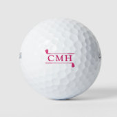 Monogrammierte moderne Minimal-Golfschläger in Hot Golfball (Vorderseite)