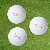 Monogrammierte moderne Minimal-Golfschläger in Hot Golfball