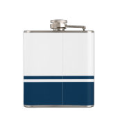 Monogrammierte moderne Schrift Navy Flachmann (Rückseite)
