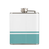 Monogrammierte moderne Schrift Teal-Flasche Flachmann (Rückseite)