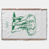 Monogrammierte Niedlich Hunter Green Elephant Line Decke (Vorderseite)