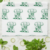 Monogrammierte Niedlich Hunter Green Elephant Line Handtuch (Gefaltet)