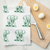 Monogrammierte Niedlich Hunter Green Elephant Line Handtuch (Viertel Falte)