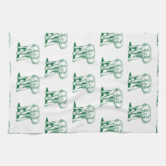 Monogrammierte Niedlich Hunter Green Elephant Line Handtuch (Horizontal)