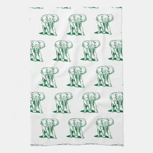 Monogrammierte Niedlich Hunter Green Elephant Line Handtuch (Vertikal)