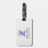 Monogrammierte Niedliche Navu Blue Elephant Line Z Gepäckanhänger (Rückseite vertikal)