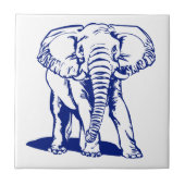 Monogrammierte Niedliche Navy Blue Elephant Line Z Fliese (Vorderseite)