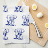 Monogrammierte Niedliche Navy Blue Elephant Line Z Handtuch (Viertel Falte)