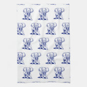 Monogrammierte Niedliche Navy Blue Elephant Line Z Handtuch (Vertikal)