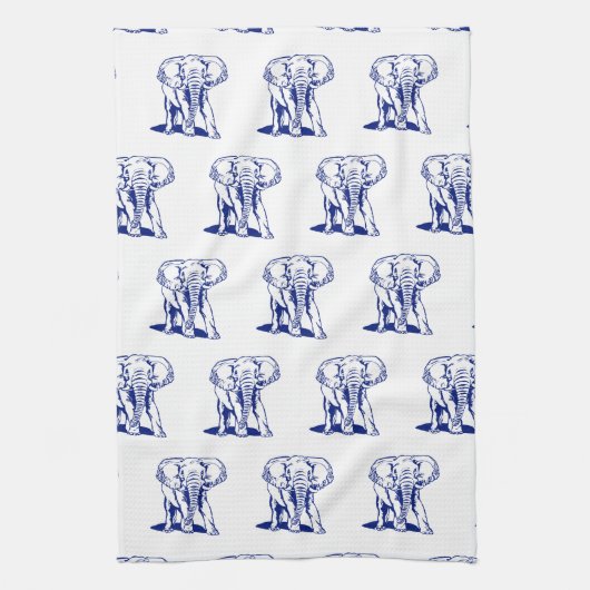 Monogrammierte Niedliche Navy Blue Elephant Line Z Handtuch (Vertikal)