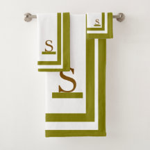 Monogrammierte olivgrüne Umrandung