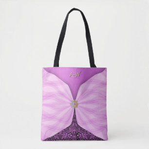Monogrammierte Orchideen-Rosa-Jewel-Textil-Illusio Tasche