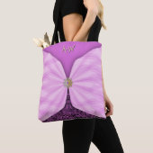 Monogrammierte Orchideen-Rosa-Juwel-Textil-Illusio Tasche (Von Nahem)