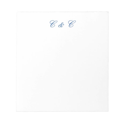 Monogrammierte Paare Notepad Notizblock (Vorderseite)