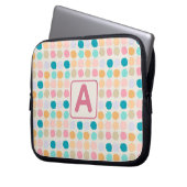 Monogrammierte Pastell-Punkte Laptopschutzhülle (Vorderseite Links)