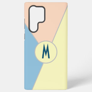 Monogrammierte pastellblaue Pfirsich- und Gelb-Far Samsung Galaxy Hülle