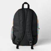 Monogrammierte Pastellblumen Bedruckter Rucksack (Rückseite)