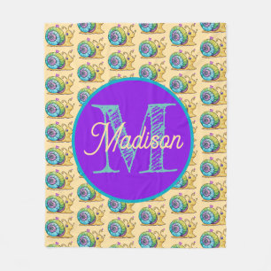 Monogrammierte personalisierte Fleece-Decke Fleecedecke