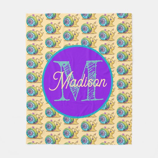 Monogrammierte personalisierte Fleece-Decke Fleecedecke (Vorderseite)