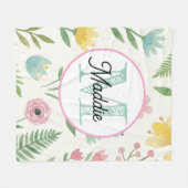 Monogrammierte personalisierte Fleece-Decke florl Fleecedecke (Vorderseite (Horizontal))