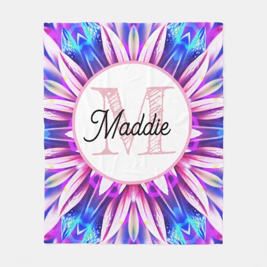 Monogrammierte personalisierte Fleece-Decke florl Fleecedecke (Vorderseite)