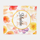 Monogrammierte personalisierte Fleece-Decke florl Fleecedecke (Vorderseite (Horizontal))